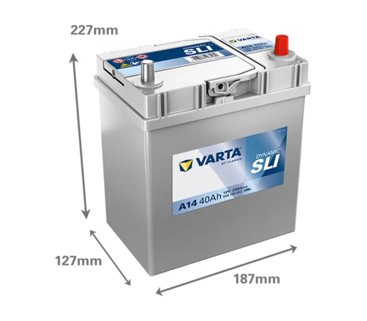 Varta Dynamic 40Ah, 12V, A14, JIS, R+ - Image 2