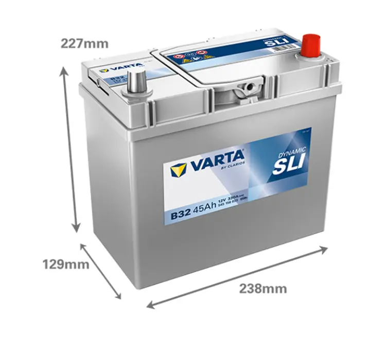 Varta Dynamic 45Ah, 12V, B32, JIS, R+ - Image 2