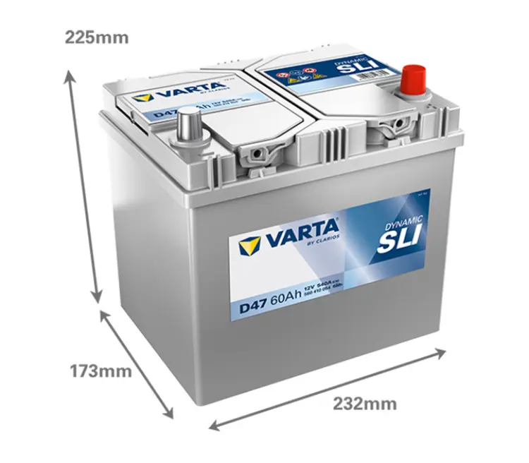 Varta Dynamic 60Ah, 12V, D47, JIS, R+ - Image 2