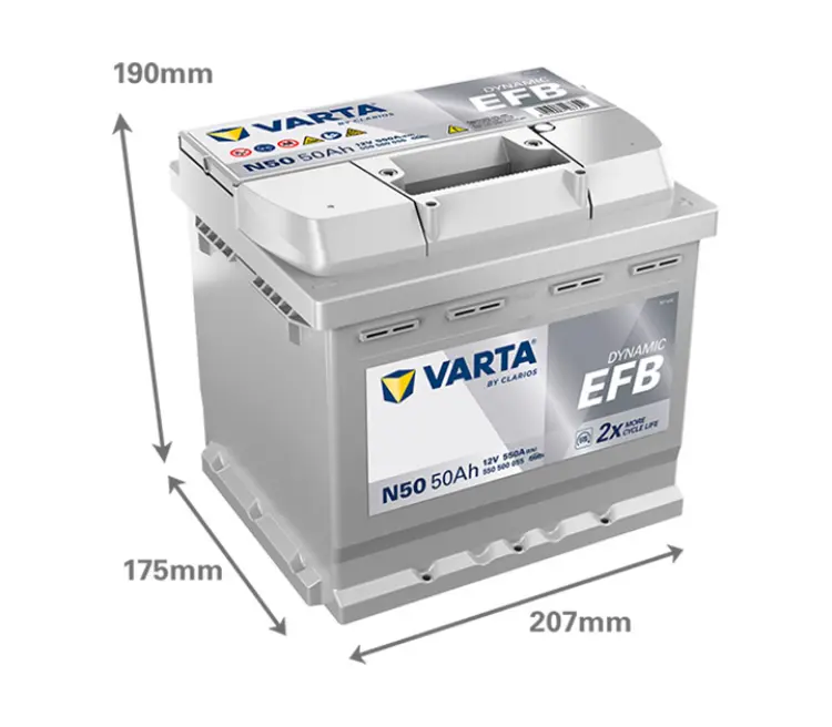 Varta Dynamic EFB 50Ah, 12V, N50 - Image 2