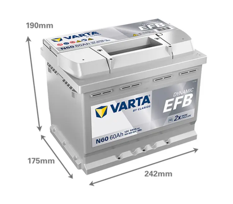 Varta Dynamic EFB 60Ah, 12V, N60 - Image 2
