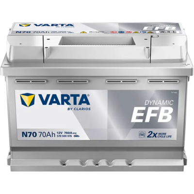Varta Dynamic EFB 70Ah, 12V, N70